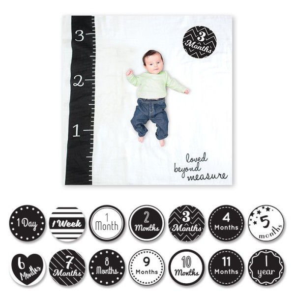 Baby''s First Year™ Mulltuch & Karten Set / Baumwolle / Loved Beyond Measure