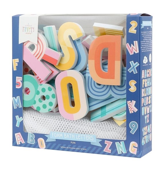 Schaumstoff Badespielzeug inkl. Aufbewahrungsnetz / Buchstaben+Zahlen / Fun