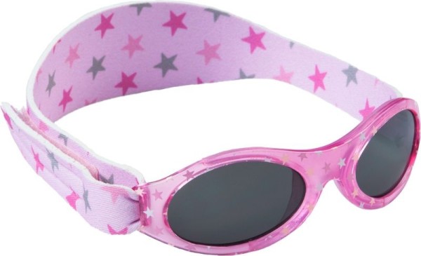 Dooky - Baby-Sonnenbrille Martinique / Neopren + Klett / 100% UV-Schutz / Pink Sterne