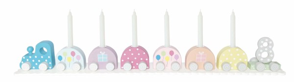 Geburtstagszug mit Kerzenhaltern / Bunt