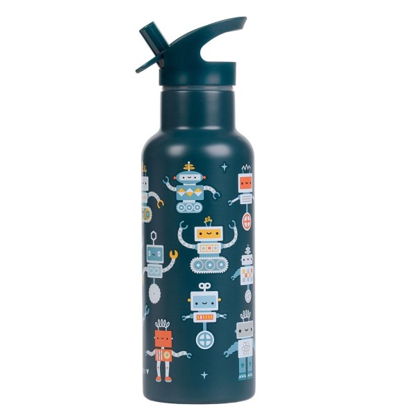 Trinkflasche 500 ml - Edelstahl / Roboter