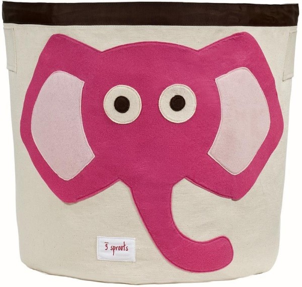 Aufbewahrungskorb für Kinderzimmer / faltbar / Elefant (pink)