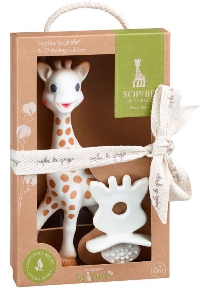 So''Pure - 1 Sophie la girafe® mit 1 Beißring/Zahnungshilfe / Naturkautschuk