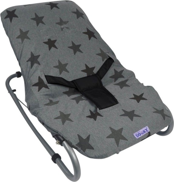 Dooky Bouncer Cover - Bezug für Babyschalen Wippen Kinderwagen  / Graue Sterne