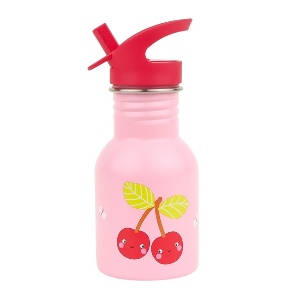 Kleine Trinkflasche - Edelstahl / Fröhliche Kirschen
