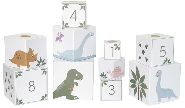 Stapelspielzeug Würfel Dino 1-10