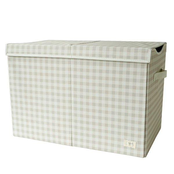 Aufbewahrungskiste / Recycling / faltbar / Gingham / Beige