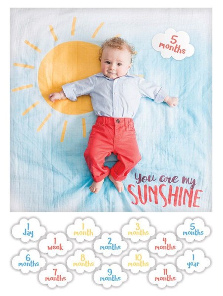 Baby''s First Year™ Mulltuch & Karten Set / Baumwolle / You are my Sunshine