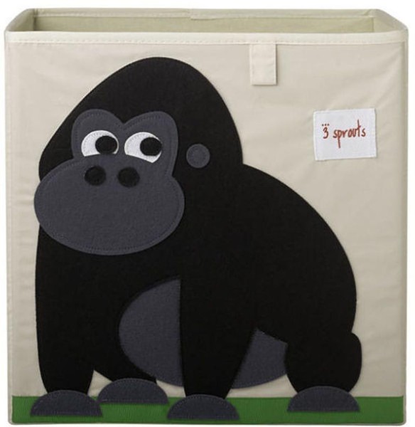 3 Sprouts - Aufbewahrungsbox für Kinderzimmer / faltbar / Gorilla