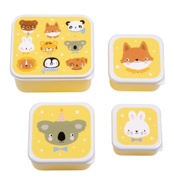 Lunchbox / 4er Set / Tierfreunde