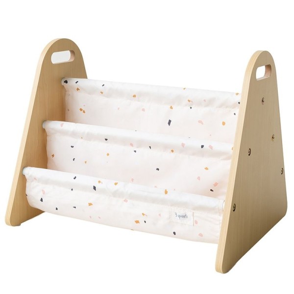 Kinderbücherregal doppelseitig / Recycling / Terrazzo / Cream