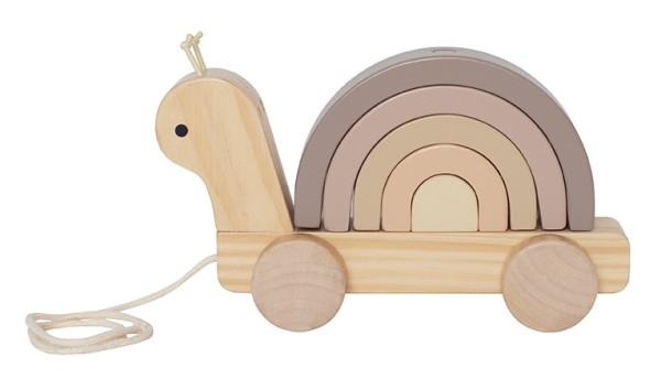 Nachziehtier und Stapelspielzeug Schnecke (Neues Design)