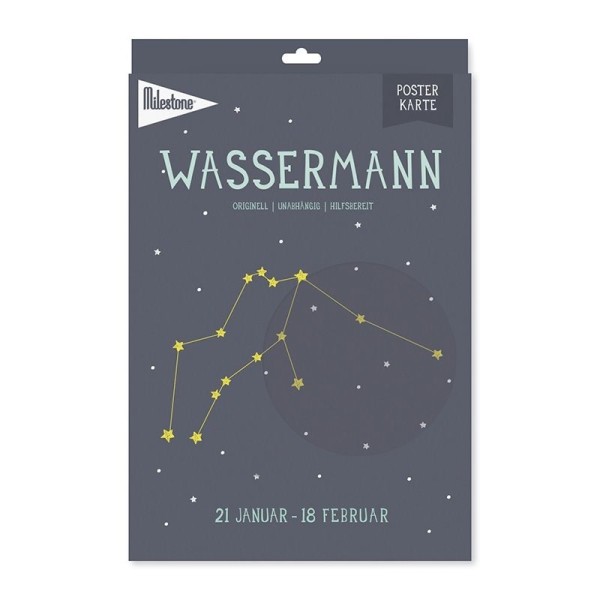 Sternzeichen-Posterkarte / Wassermann