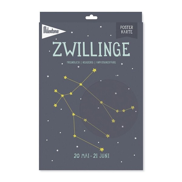 Sternzeichen-Posterkarte / Zwillinge