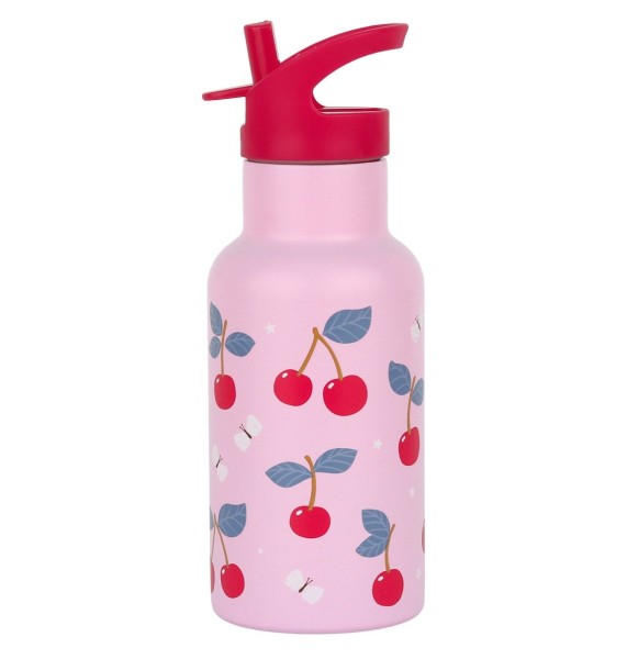 Trinkflasche - Edelstahl / Kirschen