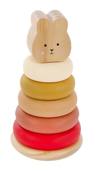 Stapelspielzeug Bunny / Silikon / Holz